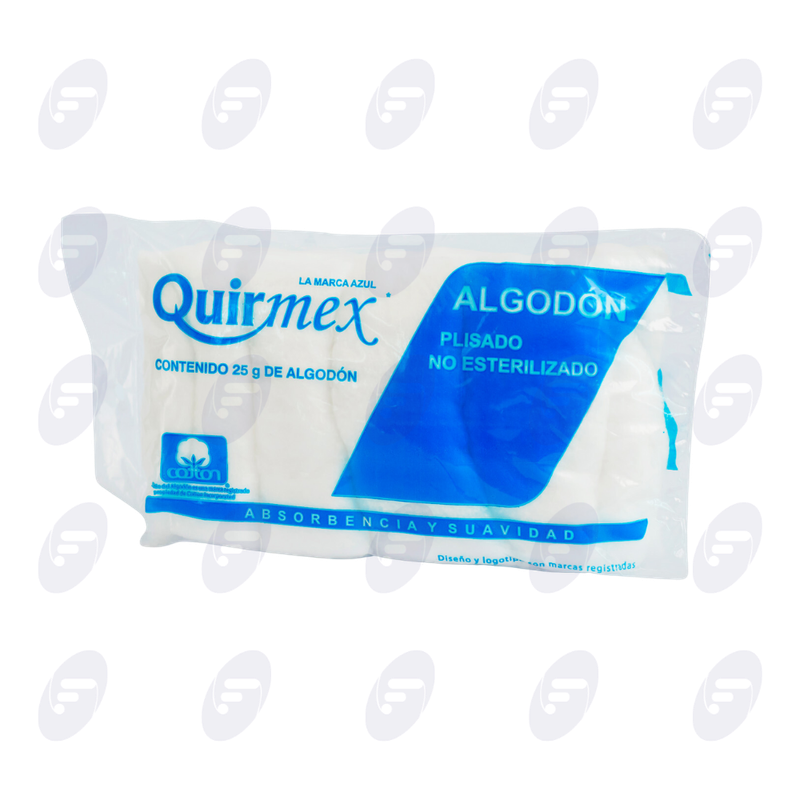 ALGODON ABSORBENTE PLISADO QUIRMEX BOLSA C/25 GRS