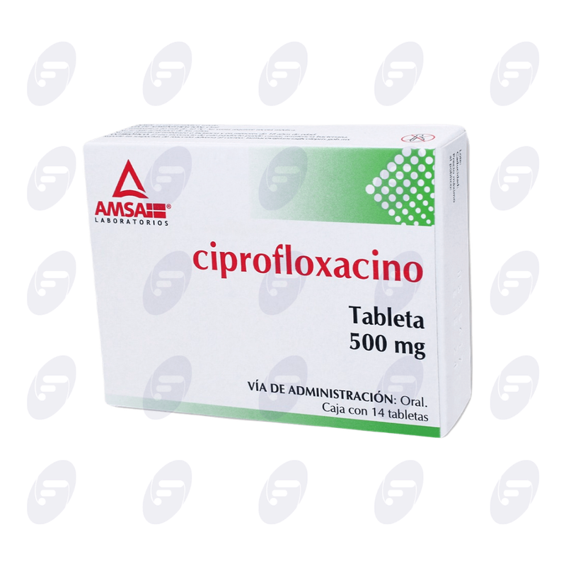 CIPROFLOXACINO AMSA 500 MG CAJA C/14 TABLETAS