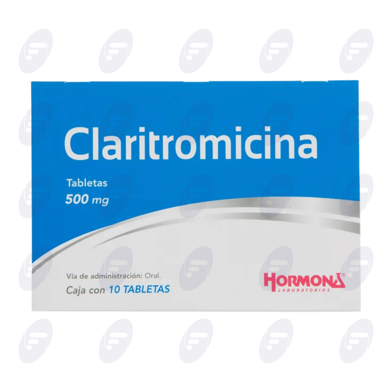 CLARITROMICINA HORMONA 500 MG  C/10 TABLETAS