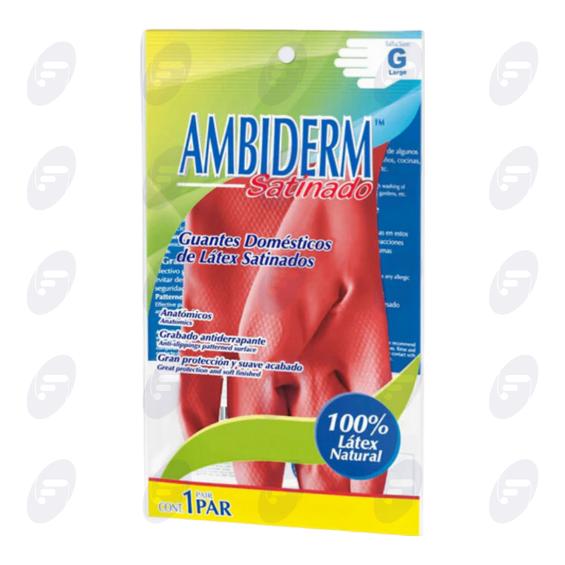 GUANTE AMBIDERM DOMESTICO ROJO GRANDE