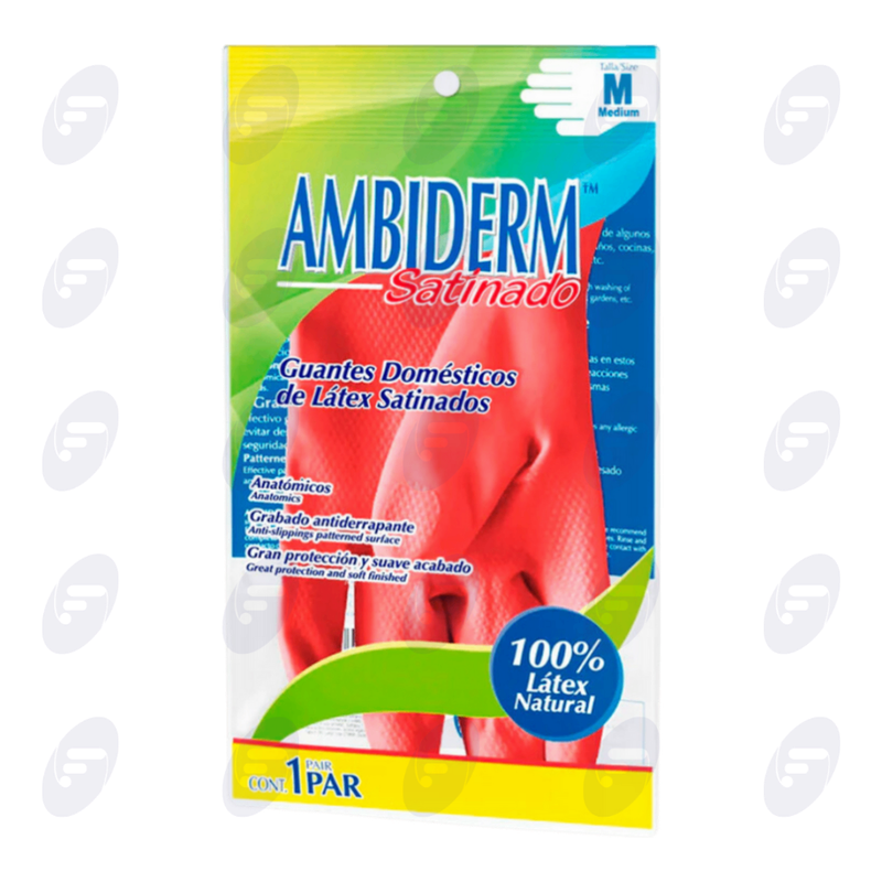 GUANTE AMBIDERM DOMESTICO ROJO MEDIANO
