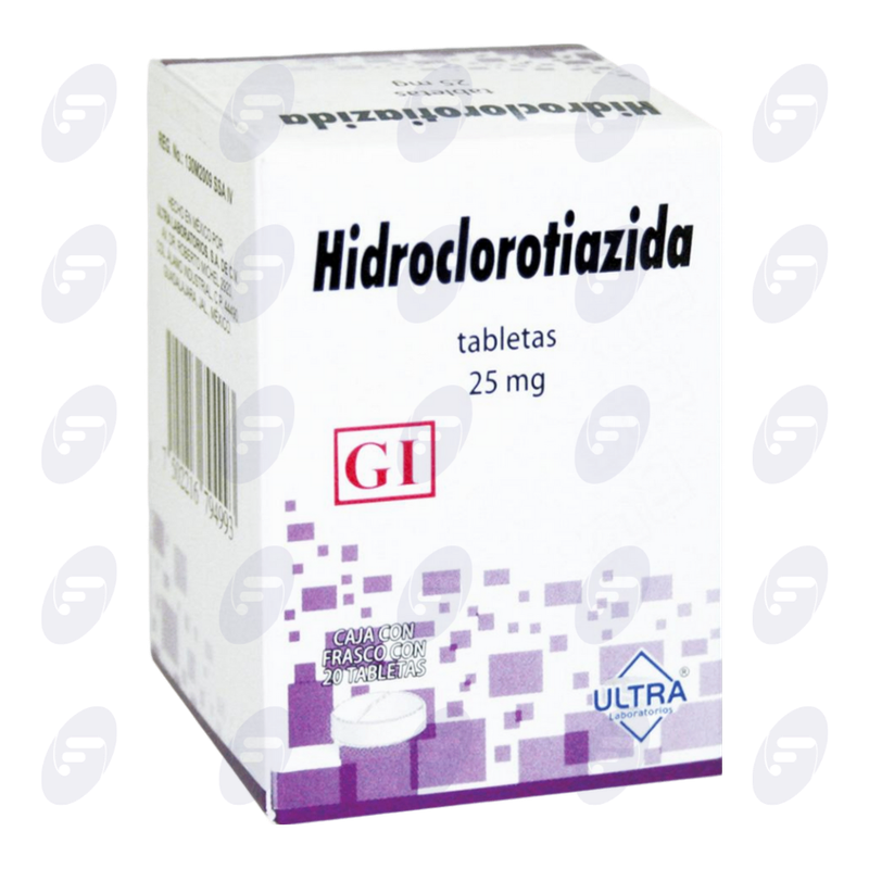 HIDROCLOROTIAZIDA GI ULT 25MG.FCO C/20 T