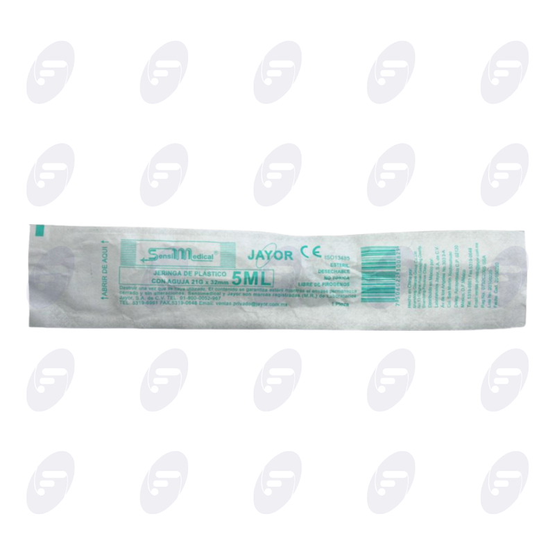JERINGA  5 ML. SENSI  VERDE 21G X 32 MM.