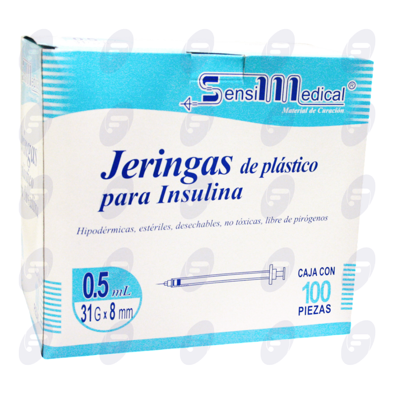 JERINGA 0.5ML SENSI INSULINA 31G X 8 MM.