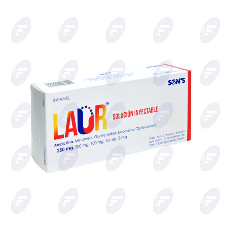 LAUR INFANTIL 250MG/200MG/100MG/30MG/2MG SOL INY C/3AMP 3 ML