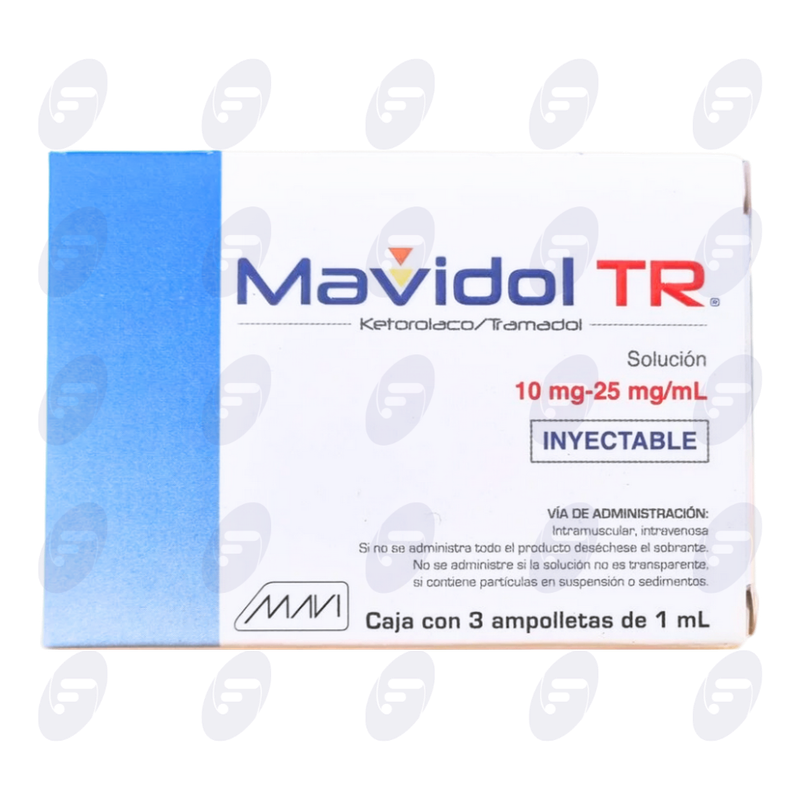 MAVIDOL TR 10/25 MG/ML CAJA C/3 SOL.INY.
