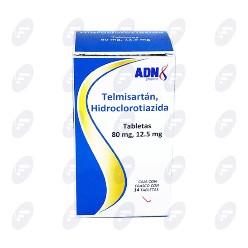 TELMISARTAN, HIDROCLOROTIAZIDA ADN 80MG/12.5MG CAJA C/FCO C/14 TABS