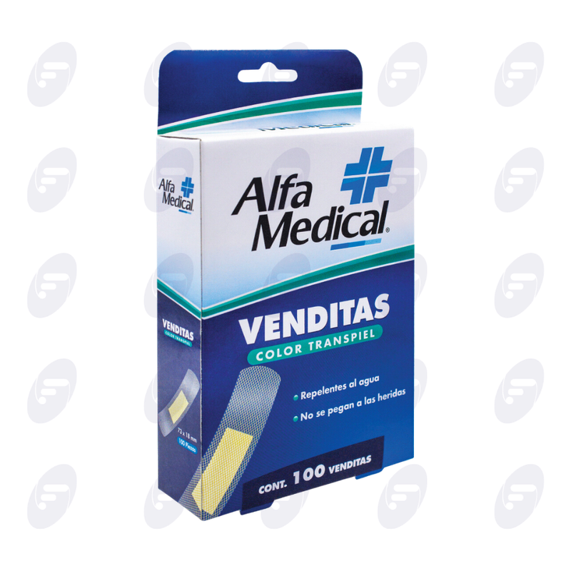 VENDITAS ALFA MEDICA CAJA C/100 PIEZAS TRANSPIEL