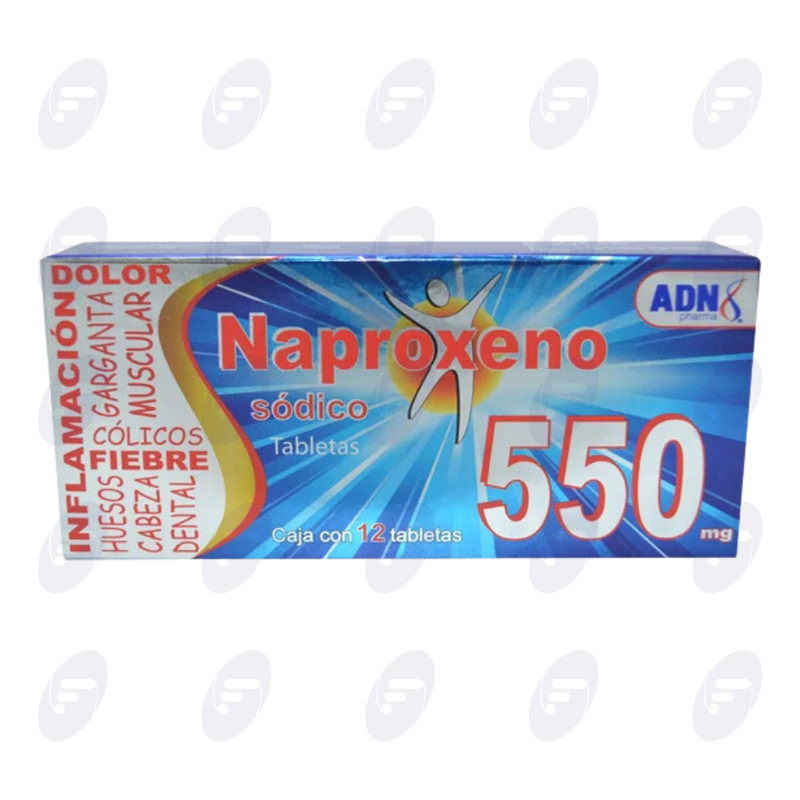 NAPROXENO ADN 550 MG CAJA C/12 TABLETAS