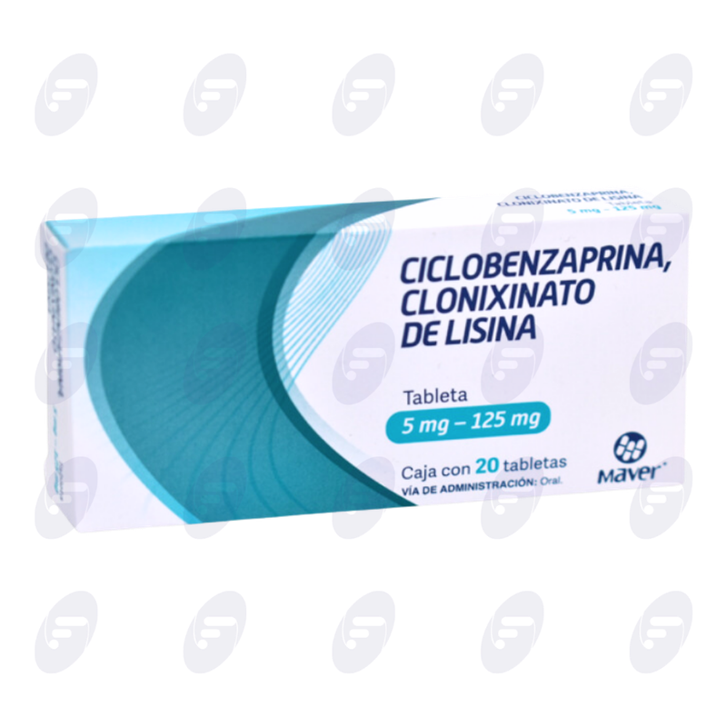 CICLOBENZAPRINA, CLON. DE LISINA 5MG/125MG CAJA C/20 TABS