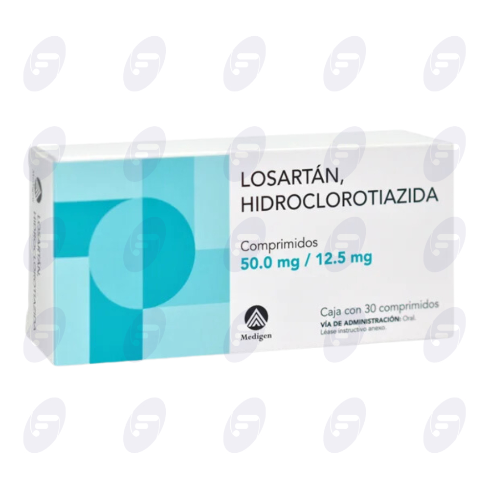 LOSARTAN,HIDROCLOROTIAZIDA 50MG/12.5MG CAJA C/30 COMP
