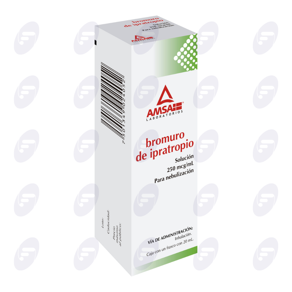 BROMURO DE IPRATROPIO AMSA 250MCG/ML CAJA C/FCO C/20 ML SOL