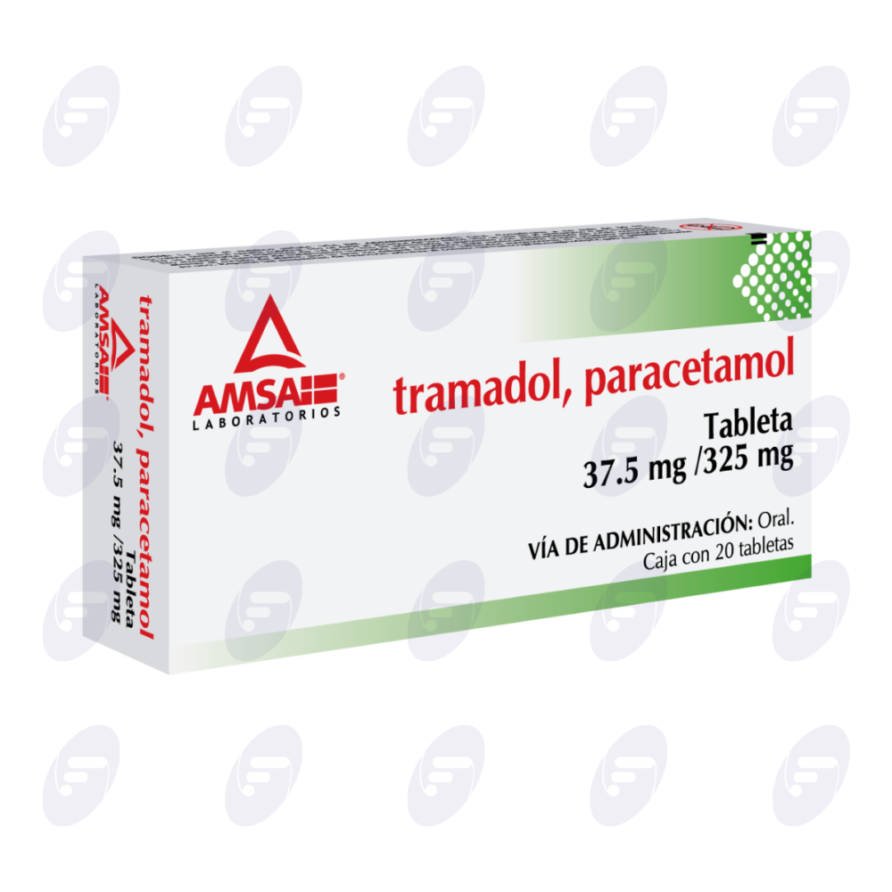 TRAMADOL, PARACETAMOL AMSA 37.5MG/325MG CAJA C/20 TABLETAS