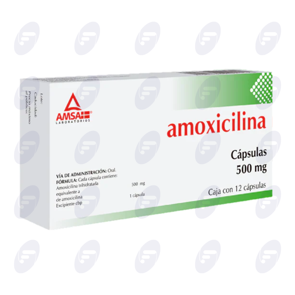 AMOXICILINA AMSA 500 MG CAJA C/12 CAPSULAS