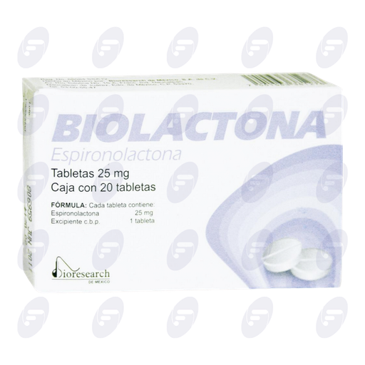 [116011] BIOLACTONA        25 MG. CAJA C/20 TABS.