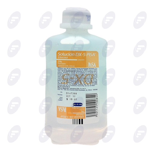 [012077] GLUCOSA 5% (DEXTROSA)    FCO.C/250 ML.