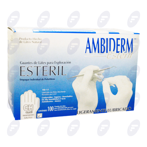 [123001] GUANTE AMBIDERM ESTERIL CHICO  C/100 PZA