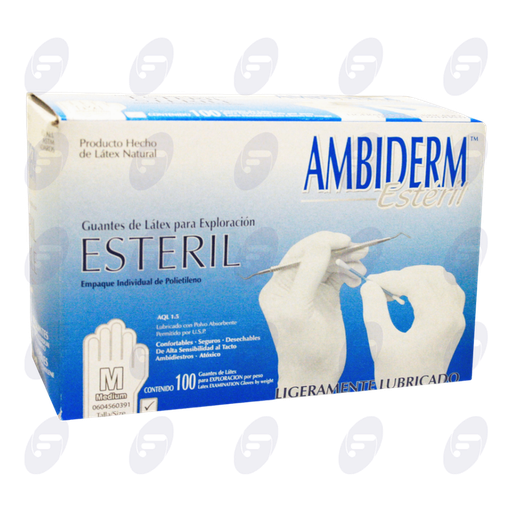 [123002] GUANTE AMBIDERM ESTERIL MEDIANO C/100 PZ