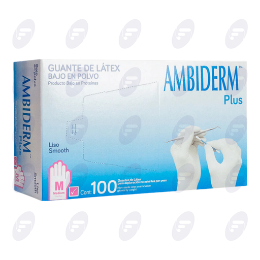 [123005] GUANTE AMBIDERM PLUS L.BCO. MED.C/100PZA