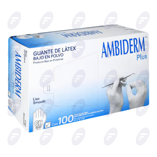 [123004] GUANTE AMBIDERM PLUS L.BCO.CHICO C/100PZ
