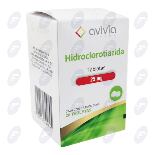 [220050] HIDROCLOROTIAZIDA 25MG FCO C/CJA C/20TAB