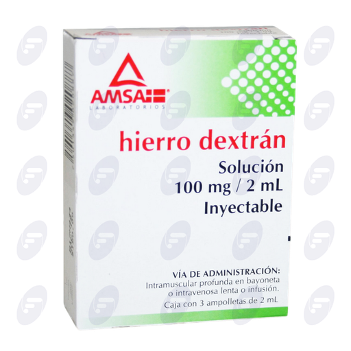 [020098] HIERRO DEXTRAN 100MG/2ML C/3 AMPOLL 2ML