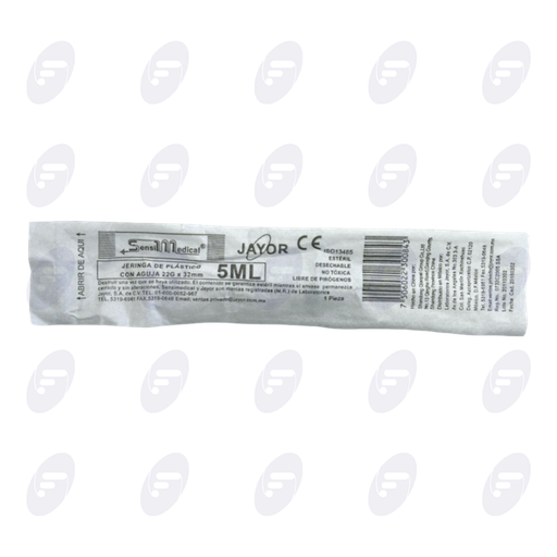 [130009] JERINGA  5 ML. SENSI  NEGRA 22G X 32 MM.