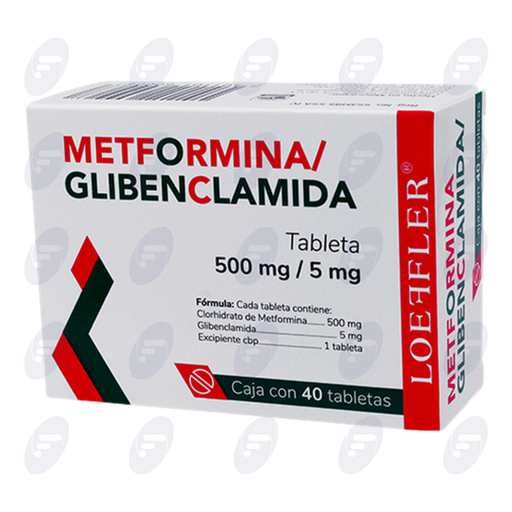[154110] METFORMINA/GLIBENCLAMIDA 500MG/5MG CAJA 40 TAB