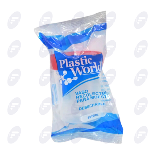 [155502] VASO ENVASE ROSCADO ESTERIL PLASTIC WORLD 100 ML