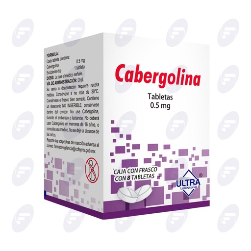 [120152] CABERGOLINA 0.5MG CAJA C/FCO C/8 TABLETAS