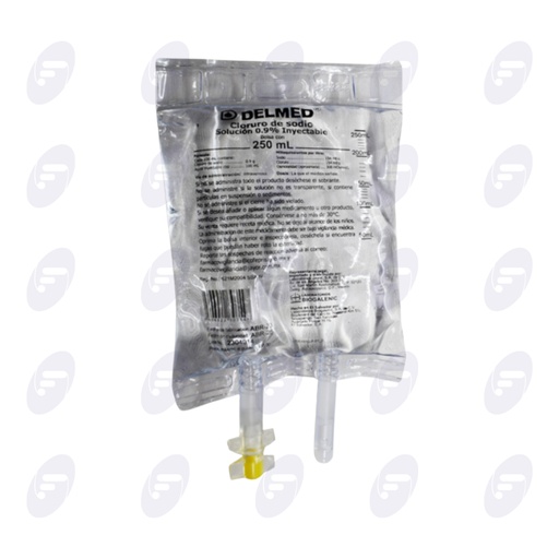 [130084] CLORURO DE SODIO 9% BOLSA C/250 ML.SOL.